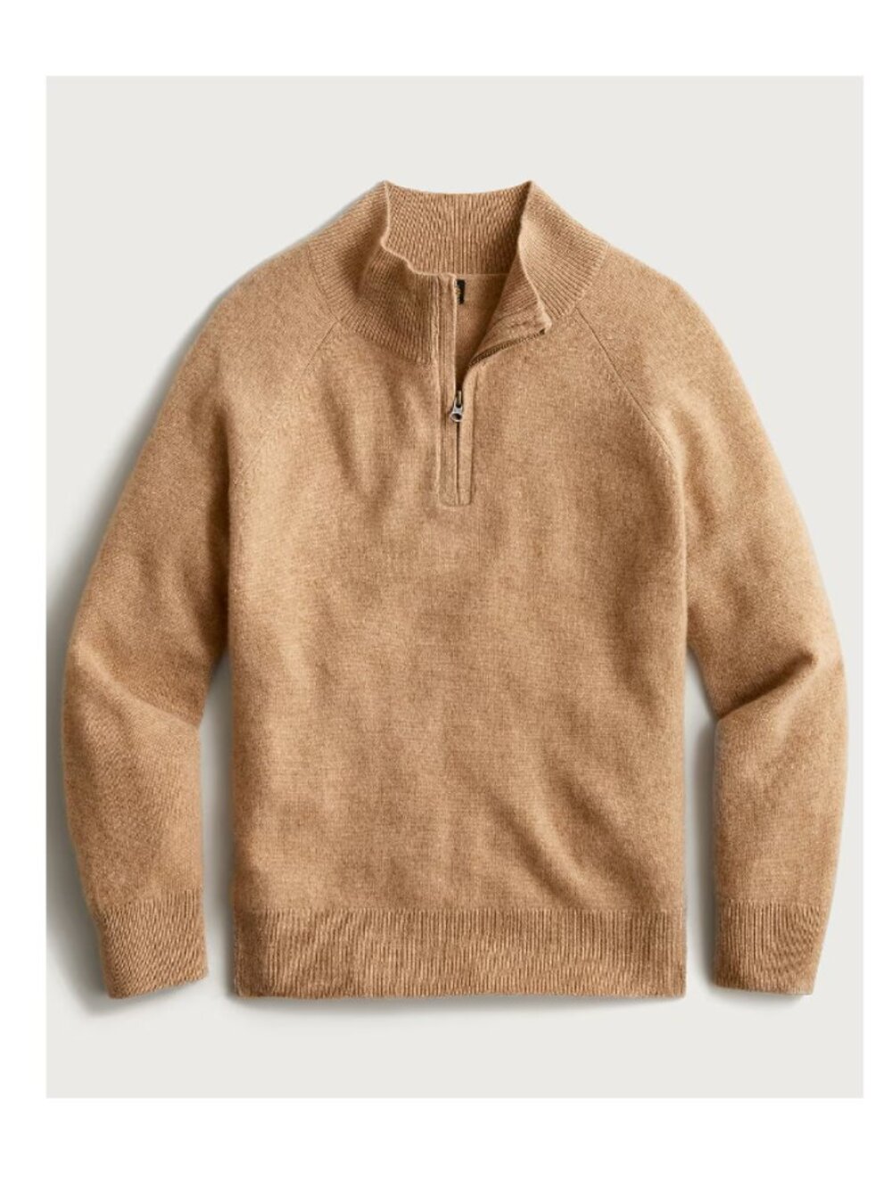 NWT J Crew Crewcuts Cashmere Heather Camel Tan Half Zip Sweater XXS